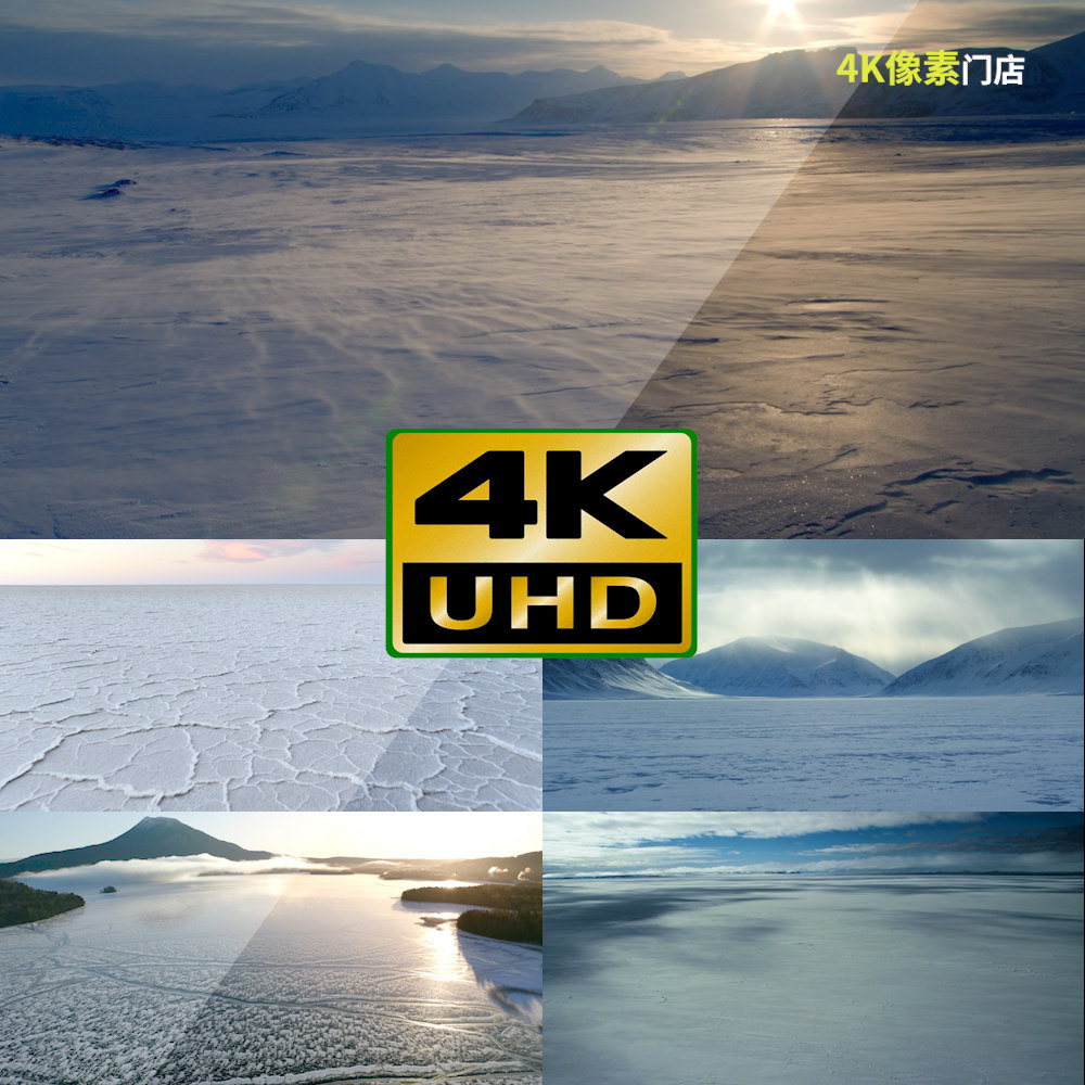 886-4k视频素材-雪地融雪下雪森林针叶林自然冰霜寒冷冬季