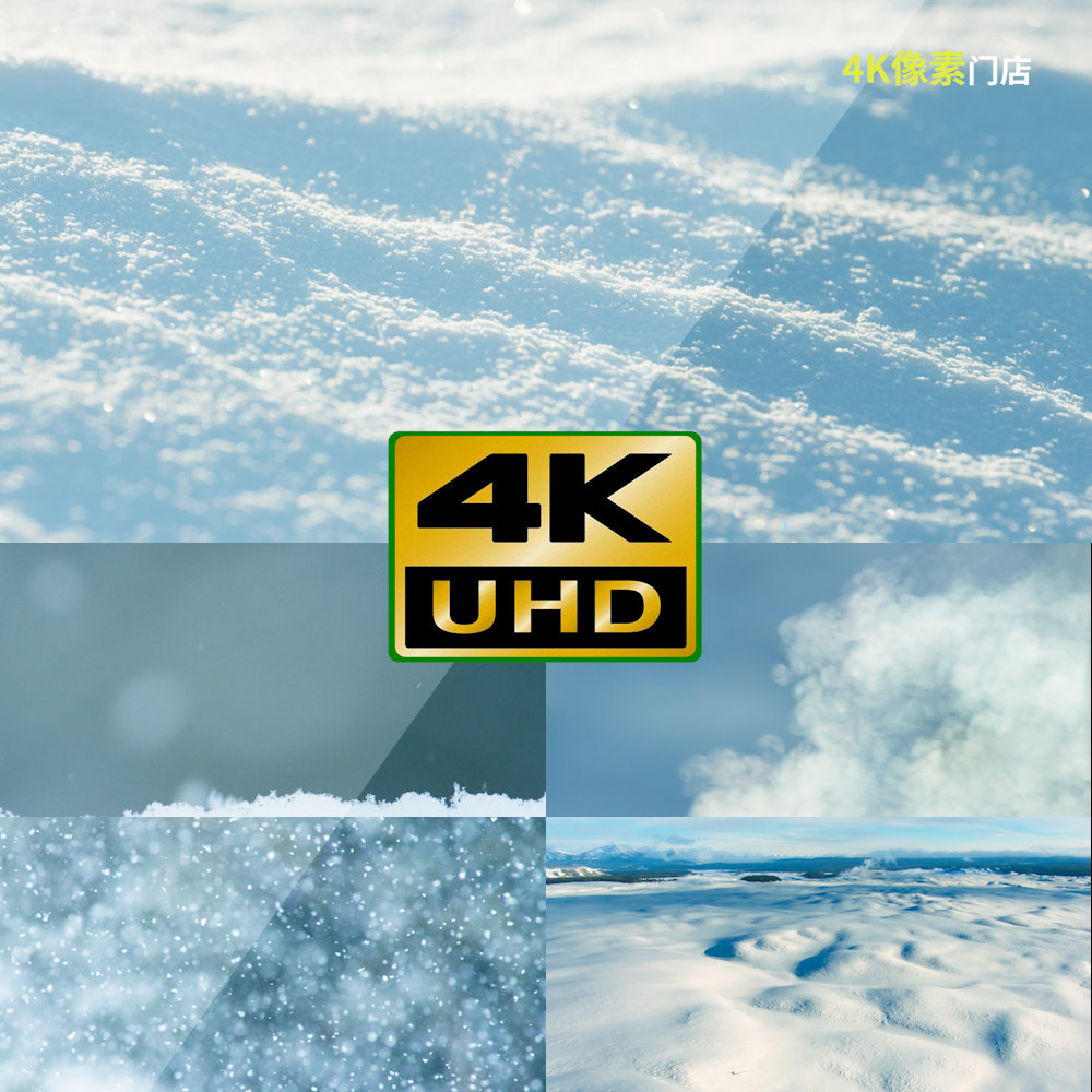 888-4k视频素材-雪地融雪下雪森林针叶林自然冰霜寒冷冬季