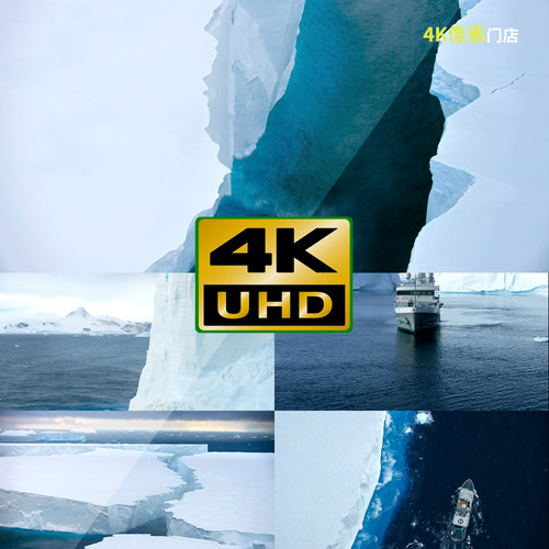 44-4K视频素材-冰川水泻湖冰岛冬季低温冰洞日落时间推移延时冰