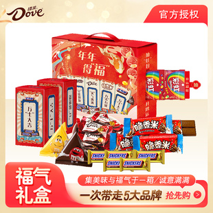 S彩虹糖509g新年鸿运盒送礼bj 德芙士力架脆香米M&M 年货礼盒