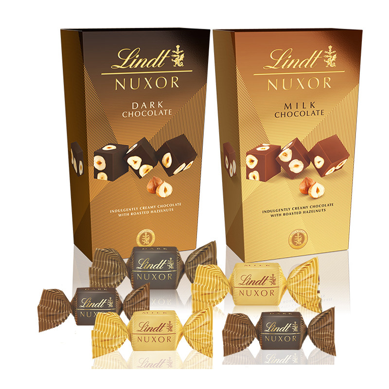 Lindt瑞士莲金装经典榛仁巧克力黑巧克力分享装休闲零食