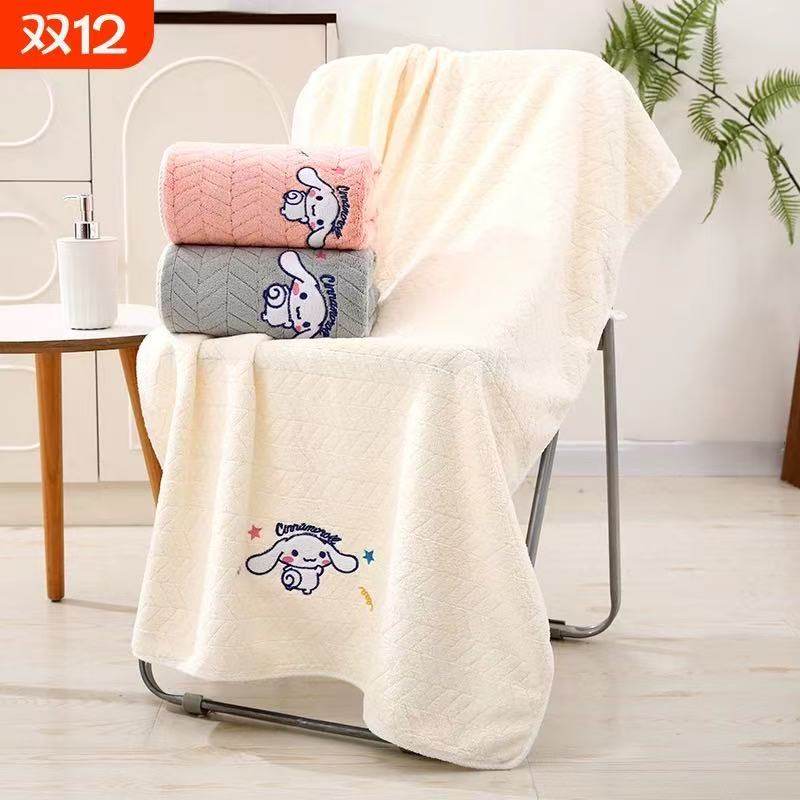 【白玉狗】7A抗菌麦穗浴巾柔软洗澡家用吸水不掉毛微粒绒毛浴巾