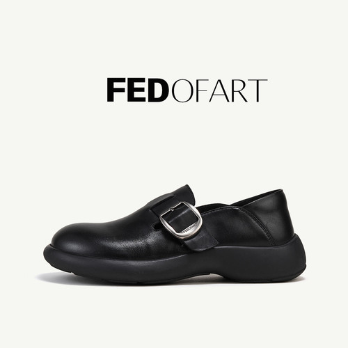 fed通勤真皮厚底勃肯圆头单鞋女