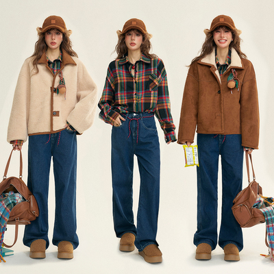 IHDXD复古双面穿翻领短款外套