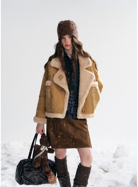 IHDXD腰果花刺绣外套2025冬季新款复古刺绣小香风毛毛外套