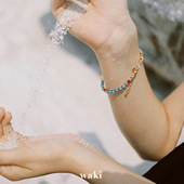 waki 清爽蓝色系撞色叠戴串珠手链 Soda 波子汽水 Ramune
