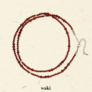 红色系石榴色玛瑙串珠项链长款 waki Ballad Pom 石榴之歌