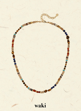 waki 爪哇岛市集 彩色系贝壳虎眼石串珠项链百搭