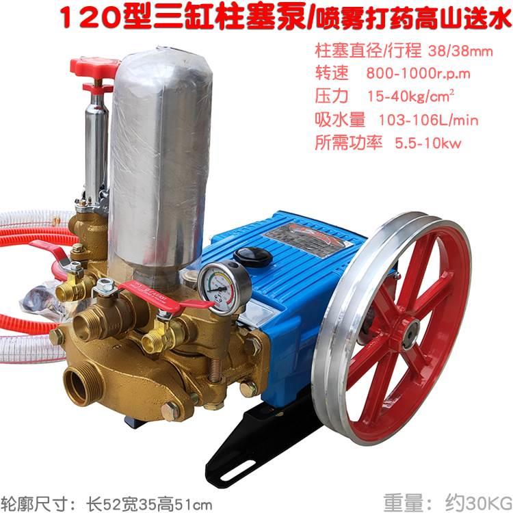120型柱塞泵ZB条纹加厚高压喷雾器陶瓷免黄油远程抽水打药泵条纹