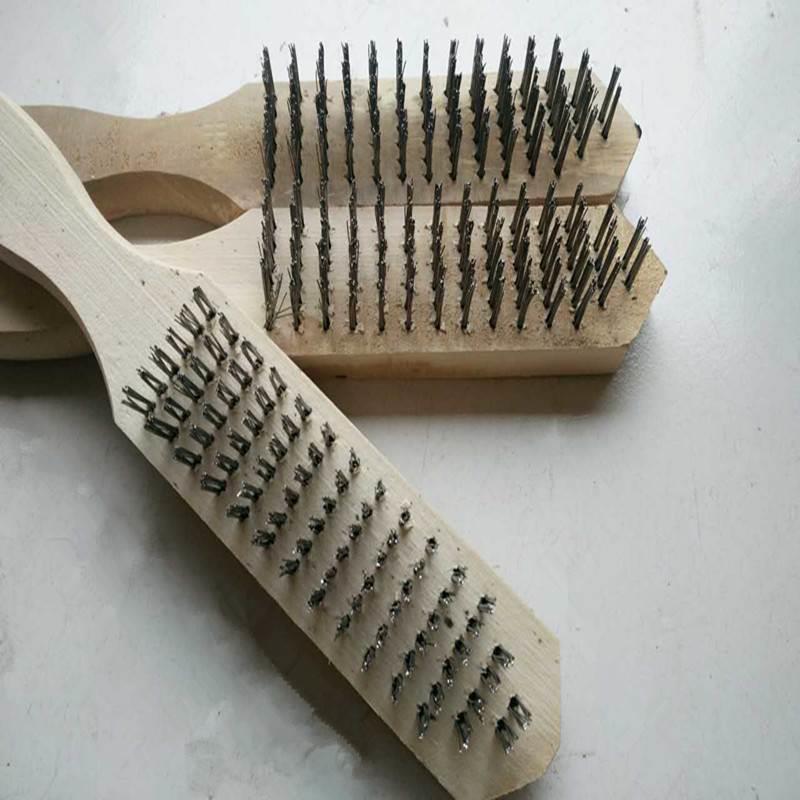 木柄钢丝刷 钢丝板刷 金属表面清洁刷 除漆除锈刷子 铁刷子