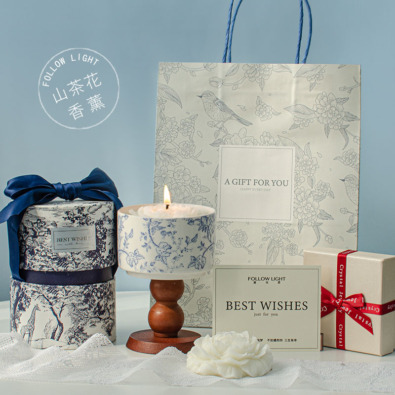 青花瓷中式花紋禮盒包裝送替換裝