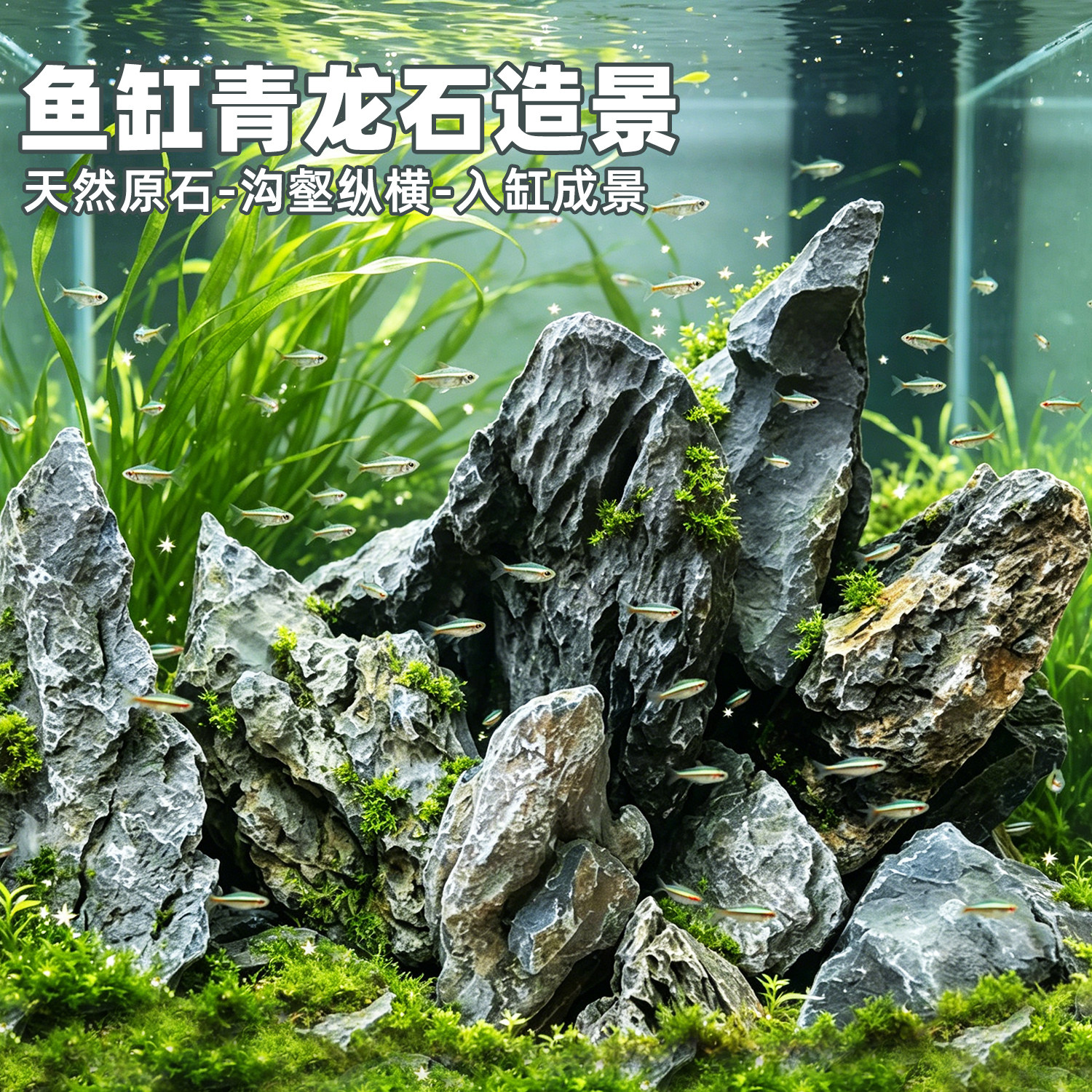 青龙石鱼缸假山造景小虾窝躲避屋