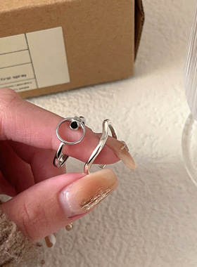 法国cherry kitty银瑞泰s925银小众设计师款戒指女不规则圆环简约