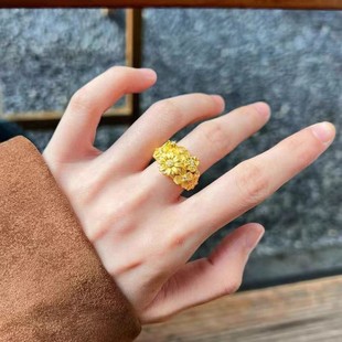 法国coopkoops925银繁花锦簇戒指拉丝色花卉指环高颜值气质尾戒