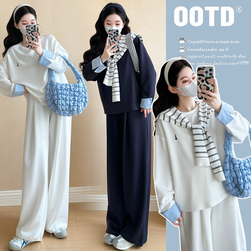 法国chrry koop孕妇套装春秋款时尚洋气时髦休闲宽松圆领卫衣