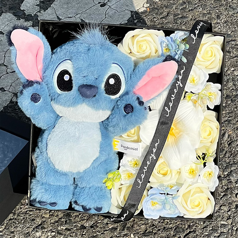 史迪仔玩偶花束礼物送闺蜜生日礼物女生礼盒永生花高级圣诞节礼物