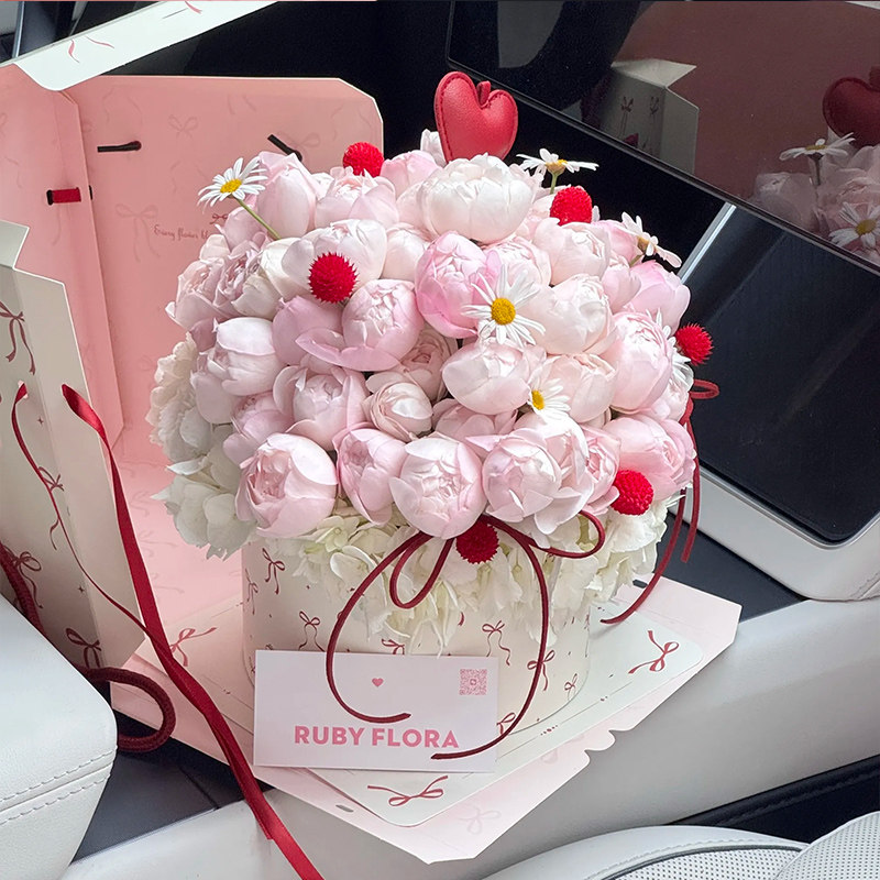 成品玫瑰仙子之吻花盒永生花束礼物仿真陶瓷花生日礼物女生送闺蜜