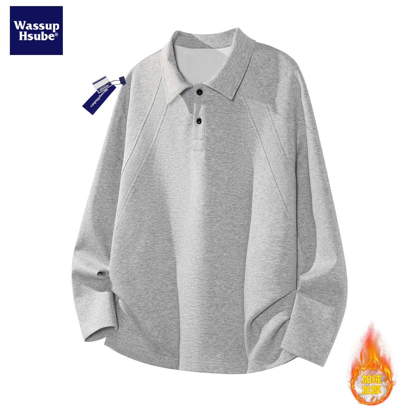 解构拼接翻领POLO衫男