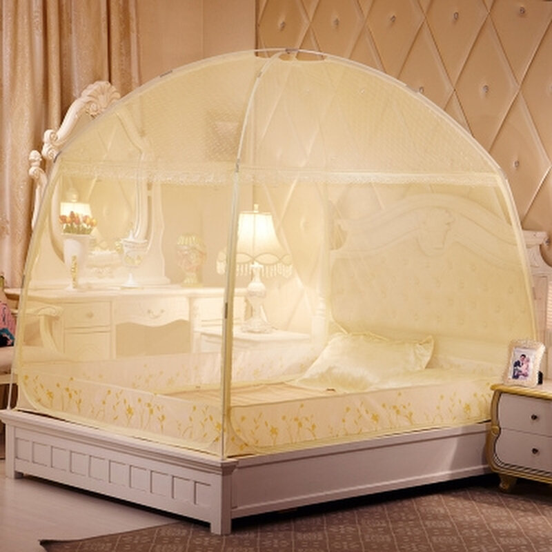 蒙古包蚊帐1.5m床2米防摔1.8m可折叠儿童三门家用免安装带支架u型,床上用品,蚊帐,淘宝优惠券,粉丝福利购,淘宝优惠卷