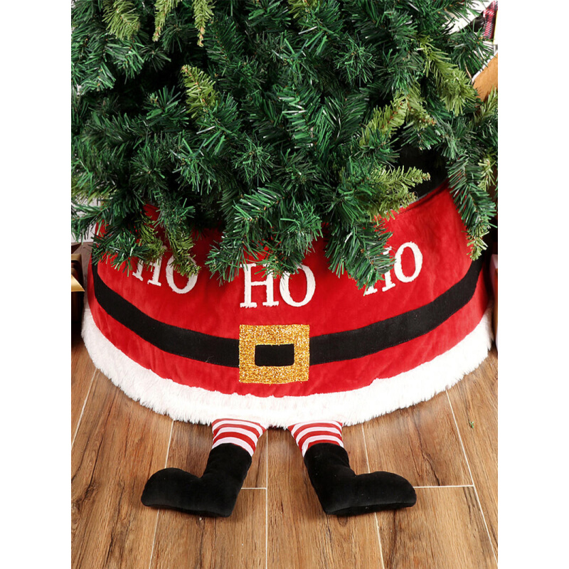 新款2021圣诞树围边树裙地毯北欧装饰家用圆形垫子圣诞节圣诞老人