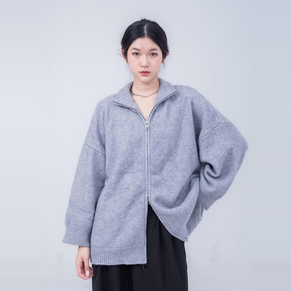 韩系翻领百搭设计开衫