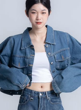 pa33word 原创设计感小众复古宽松盐系休闲短款牛仔外套