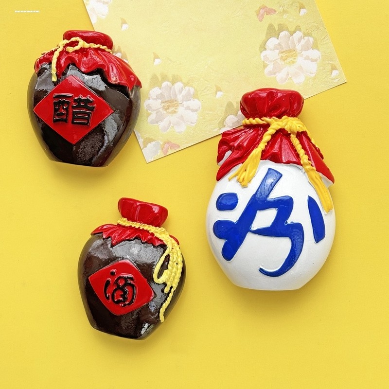 老北京立体3d冰糖葫芦冰箱贴磁铁北京烤鸭食物麻花磁性贴吸铁石