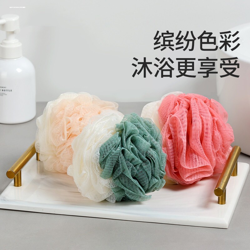 大号沐浴球雪球浴花柔软泡澡球可爱搓澡搓背起泡洗浴用品洗澡巾图片