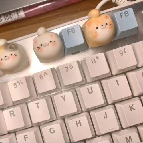 个性小猫键帽 树脂键帽机械键盘个性立体按键帽3d立体客制化