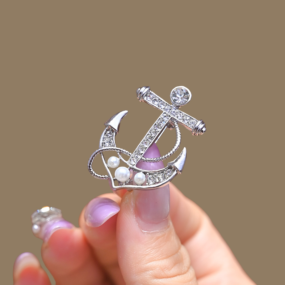 奥特莱斯感海军风船锚男士胸针防走光气质别针新款毛衣西装配饰