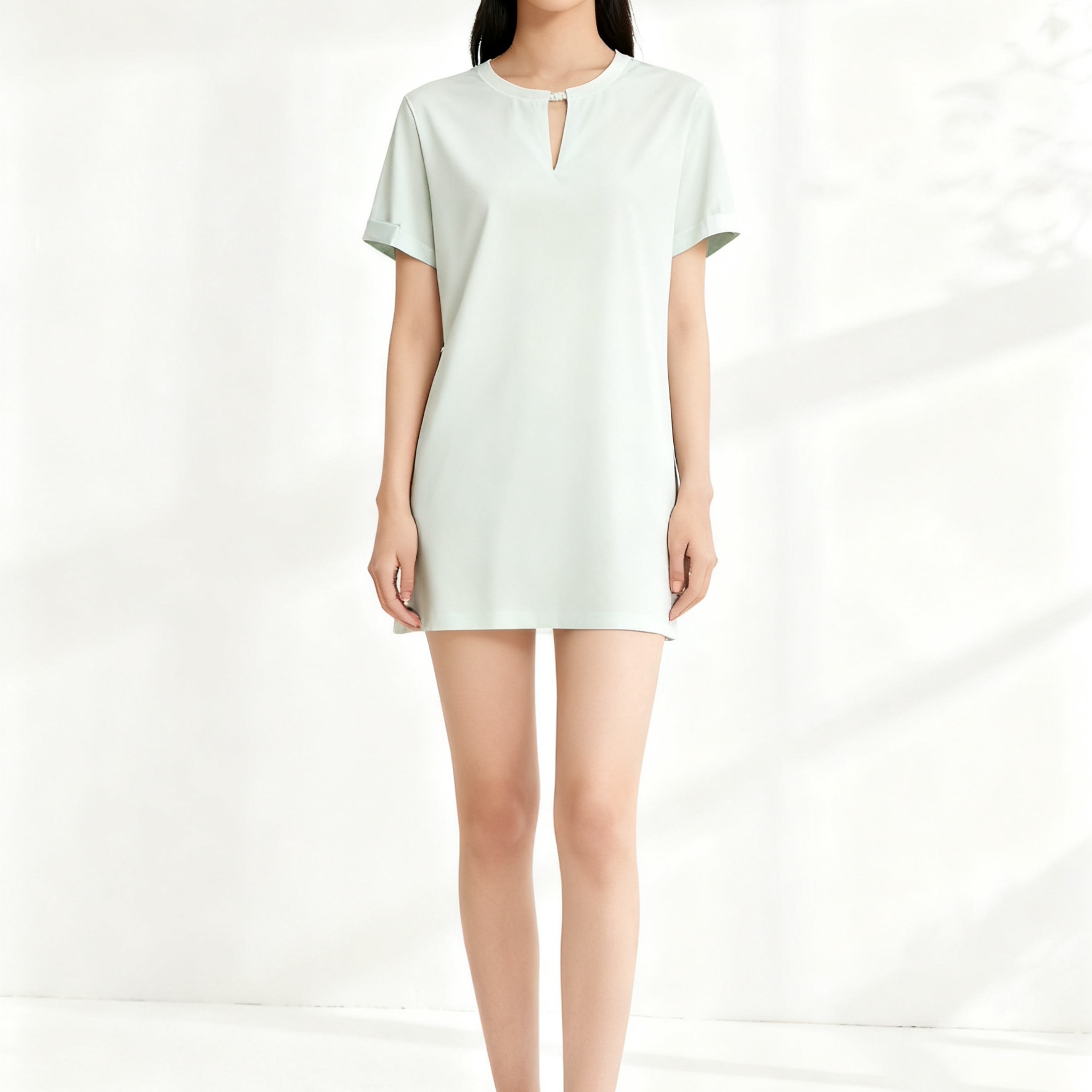 法式通勤风短袖连衣裙