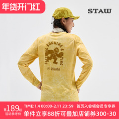 STAW世拓主题印花“SOSO”跑步长袖T恤男抗菌训练运动IP速干衣女T
