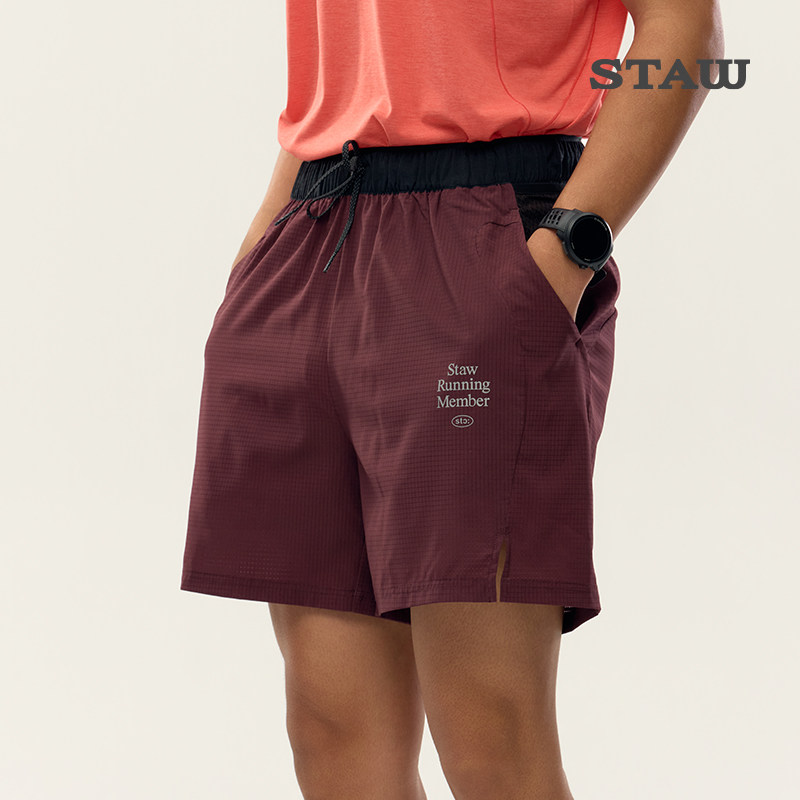 STAW世拓休闲运动跑步短裤多储物透气马拉松训练健身四分速干裤子