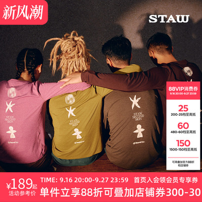 STAW世拓自然之力跑者印花长袖T恤男跑步运动训练马拉松速干衣女T
