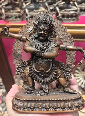 四臂金刚手/金刚手/金刚手菩萨/多吉/17cm紫铜佛像藏传佛堂摆件