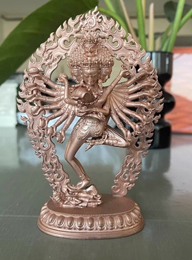 喜金刚/杰巴多杰/多吉/饮血金刚15cm紫铜佛像梵天佛堂摆件