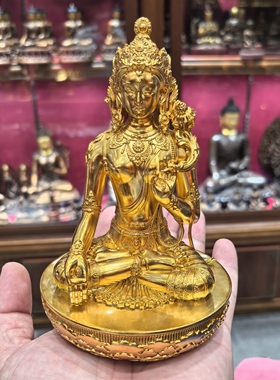 白度母/白度姆/度母/度姆/度母菩萨/15cm金铜佛像梵天供奉摆件