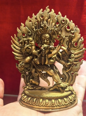 普巴金刚/普巴/多杰/多杰雄努/橛金刚/12.5cm 尼泊尔鎏金佛像摆件