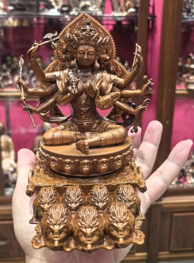 摩利支天/斗姆元君/具光佛母/15cm紫铜佛像铜像梵天佛堂供奉摆件