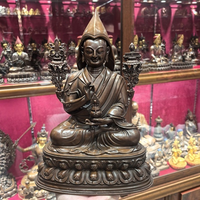 宗喀巴/持寿瓶宗喀巴大师/法王/萨巴/洛桑扎巴/30cm紫铜佛像