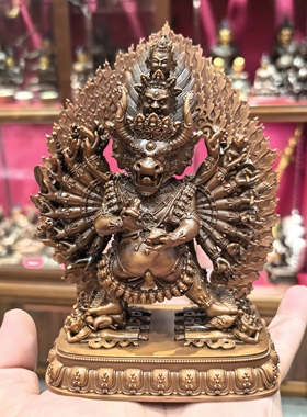 大威德/独雄/大威德金刚/独勇大威德/15cm紫铜佛像佛堂供奉摆件