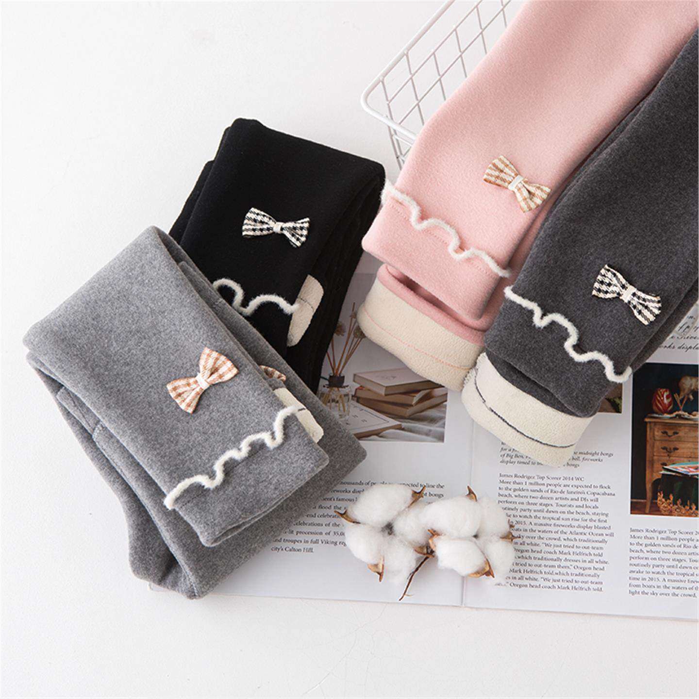 女童加绒加厚打底裤冬季儿童韩版长裤女孩中大童洋气保暖裤子外穿