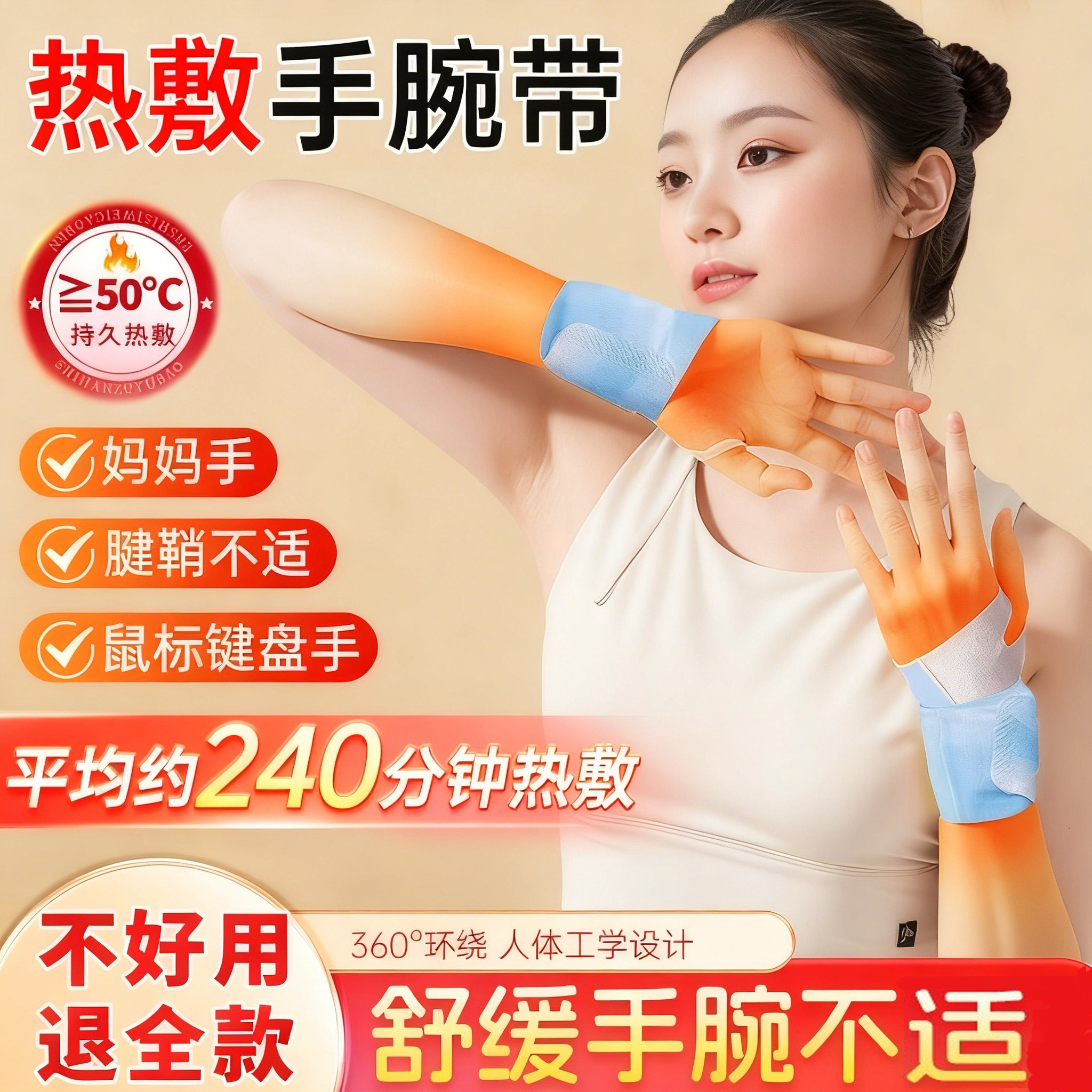 手腕热敷贴腱鞘炎护腕50℃