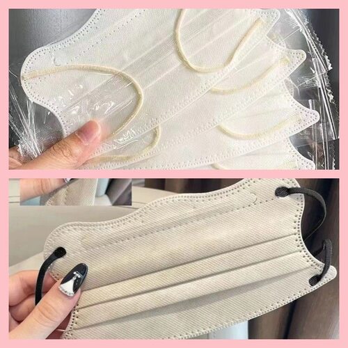 蝴蝶形V脸小脸护眼角小脸专用白色口罩马卡龙色女高颜值可爱风