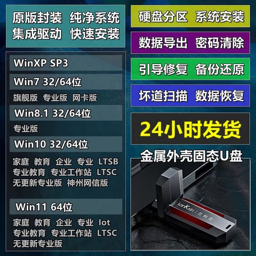 高速固态纯净系统u盘简繁日英韩