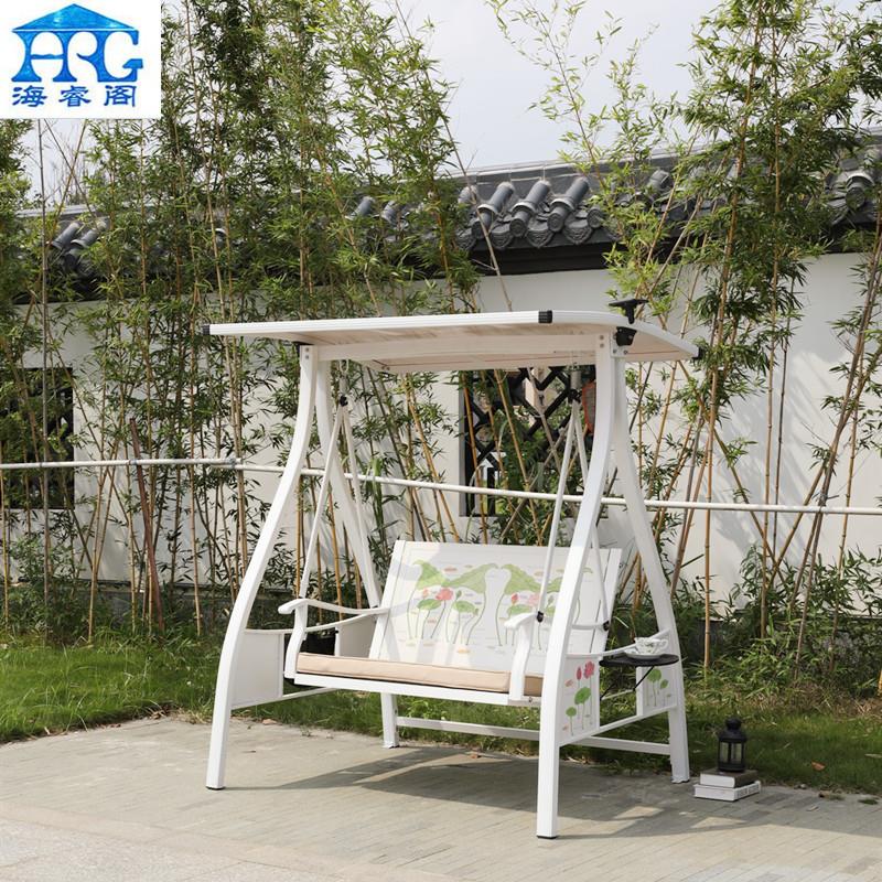 户外秋千别墅庭院太阳能铸铝摇椅露天阳台双人荡秋千室外花园吊床