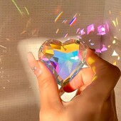 爱心太阳捕手光之立方棱光镜合色挂摆件玻璃棱镜宇宙折射生日礼物