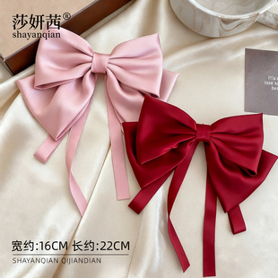 红色飘带蝴蝶结发夹优雅气质发卡夹子新娘头饰女新款韩式网红发饰