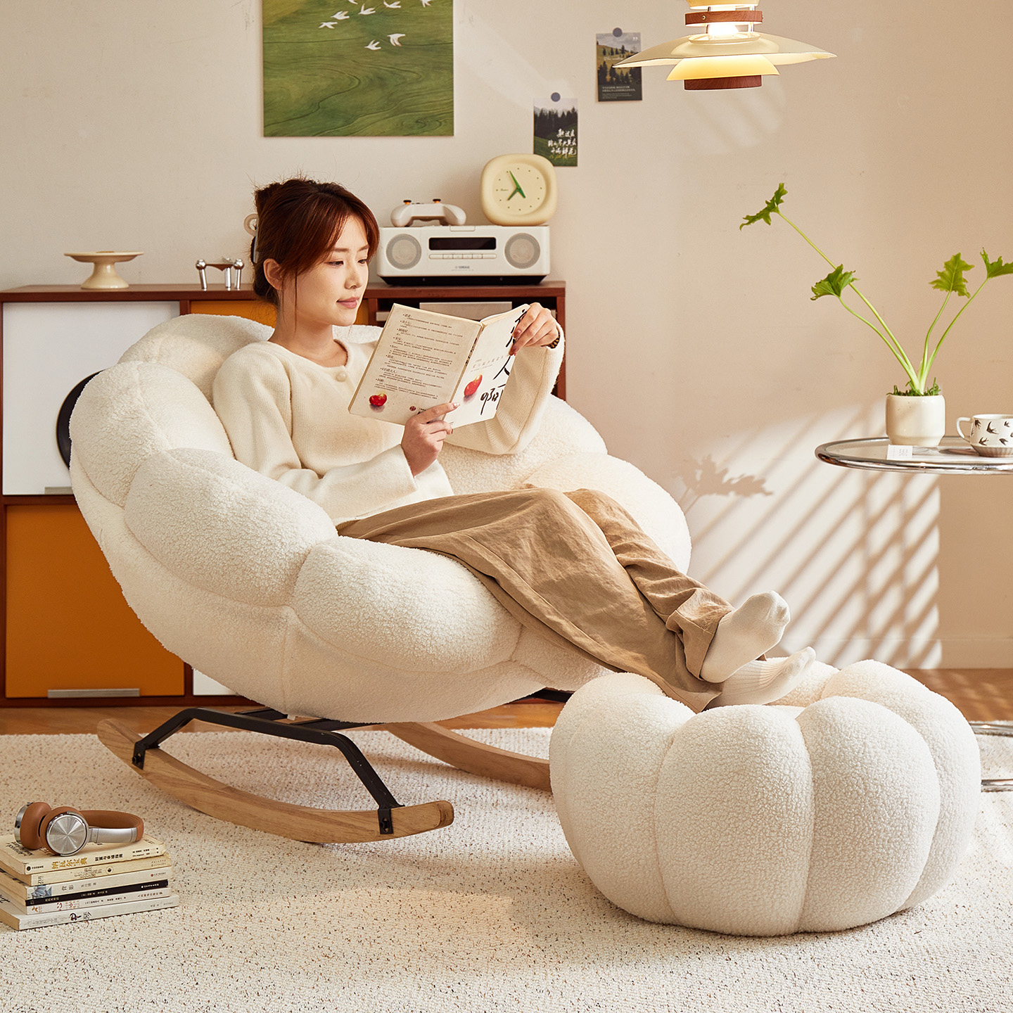 懒人沙发可躺可睡太阳花摇摇椅