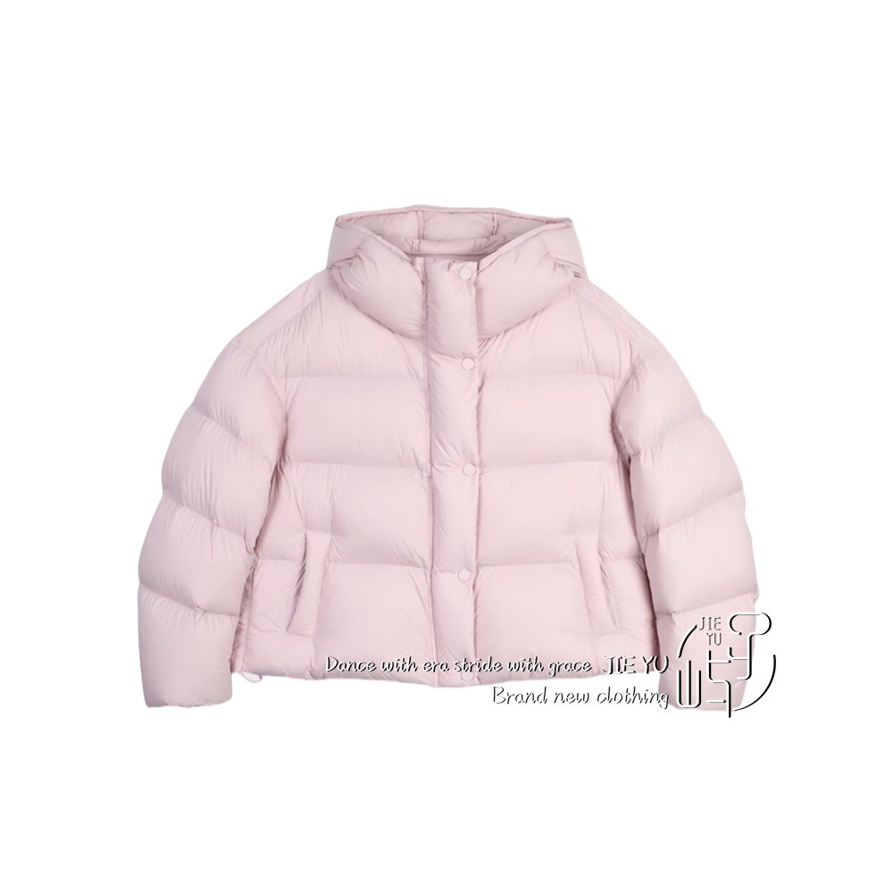 孑屿JIEYU 2025新款羽绒服女短款连帽加厚泡芙面包服